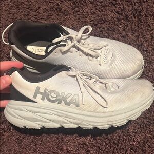 Hoka White and Black Athletic Shoes
